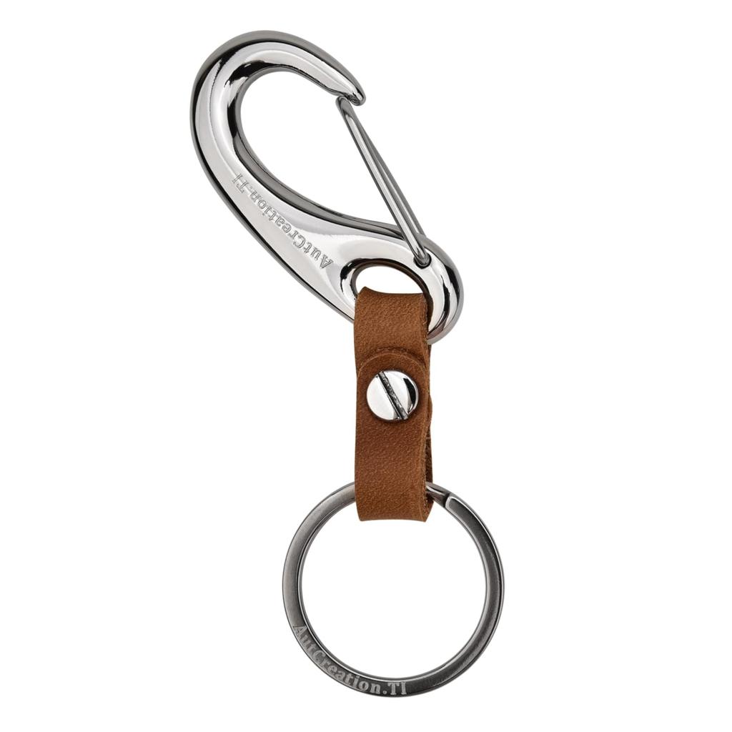Titanium Carabiner Key Silver [AutCreation] Keychain, Ring, Lightweight, (Silver)