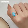 WOSTU 925 Sterling Silver Vintage Style Blue Demon's Eye Stackable Rings Party Jewelry Gift