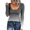 Dámské podzimní a zimní tričko se štíhlým dnem Móda Neformální Jednobarevné Pulovr s dlouhým rukávem do U