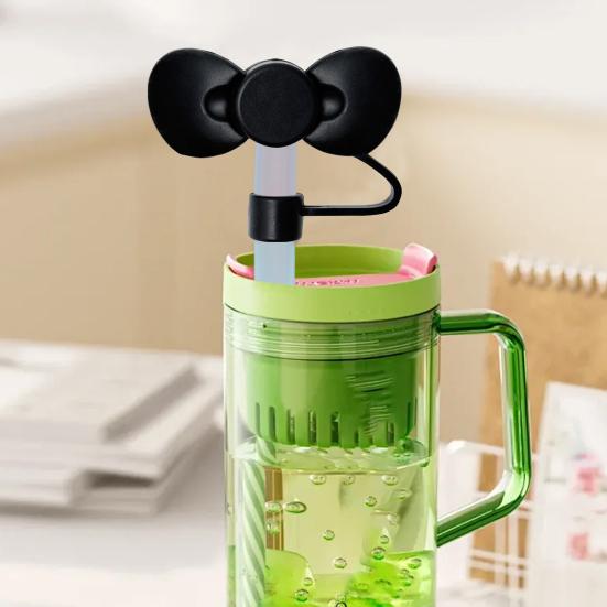 Straw Cap Bow Shape 10mm Dust-Proof Leak-proof Reusable Food Grade Bottle Straw Dust Cover Tumblers Straw Toppers Drinking Straw Lids Water