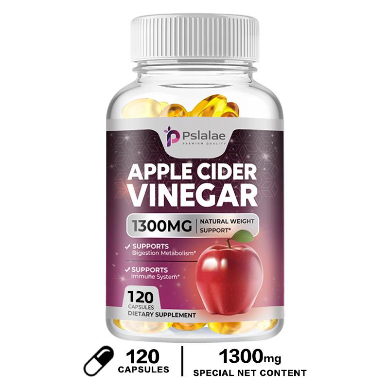 Pslalae 1300mg Apple Cider Vinegar Capsules - Weight Management, Immune Health