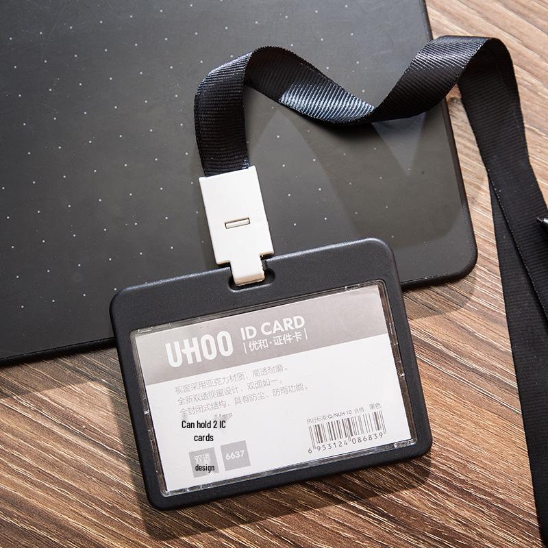 Youhe 6638 Transparent Double-Sided Acrylic Lanyard Card Holder