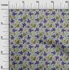 Cotton Flex Dusty Green Fabric Leaves|Bird & Floral Artistic Dress Material Fabric Print Fabric By The Yard 40 Inch