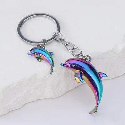 Llavero de Delfín Conveniente Llavero con Temática de Animales Colgante de Delfín 3D Llavero Marino Exquisito Para Decoración de Cartera Regalos Para