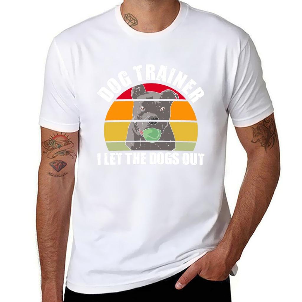 Vintage Dog Trainer Dogs Training Animal Teaching Behavior TShirt Summer Casual Loose TShirt