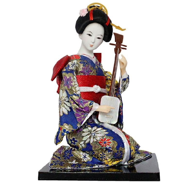 Elegante 12-Zoll-Geisha-Puppen mit detaillierter Bemalung und Kleidung Japanische Kimono-Figur für kulturelle Ausstellung Ornament