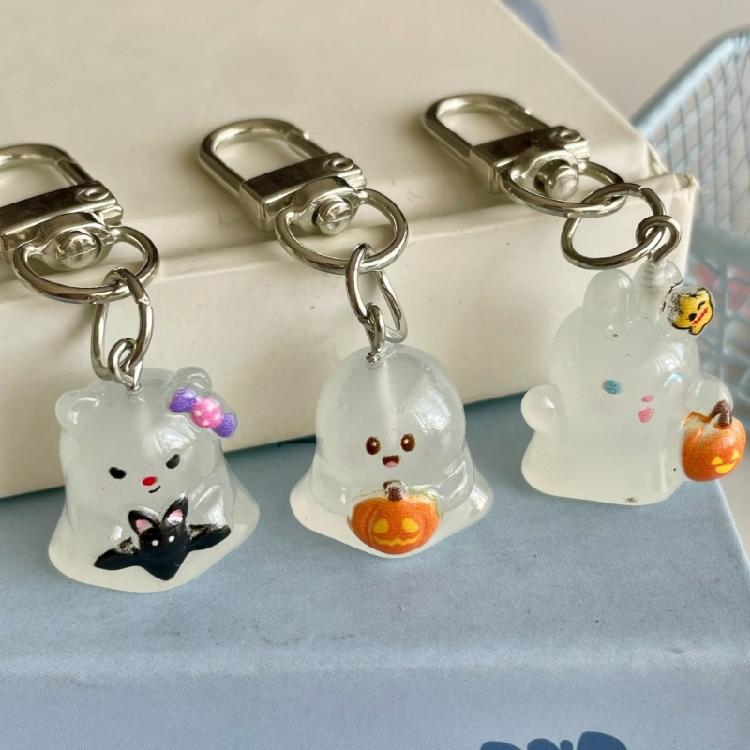 Geister Katze Design Schlüsselanhänger Schönes Harz Accessoire Auffälliger Taschenanhänger Für Frauen Und Beste Freundin