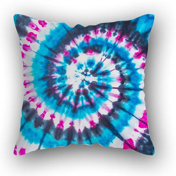 Sofa Bed  Square Pillowcases Home Decor Colorful Swirl  Bedroom Rainbow Decorative