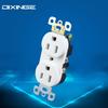 Dual 15A American Standard Three-Pin Double Gang Wall Socket