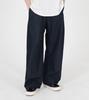 Beoteunseoul Curved Wide Denim Elastic Waist Pants [Deep Blue Indigo]