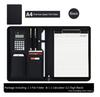 PU Leather Business with Zipper All-in-One Presentation Slot of Portfolio Solar Calculator and Card Storage Writing Pad