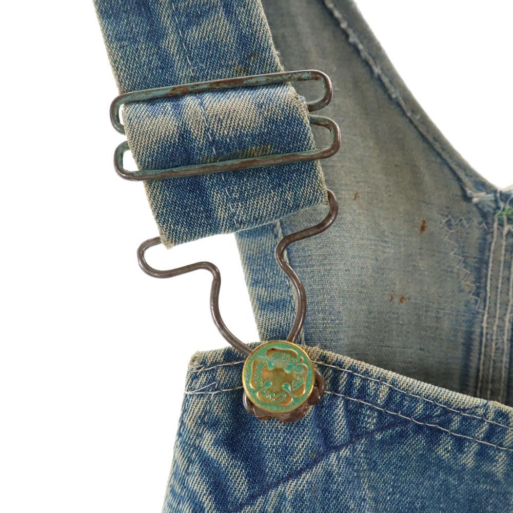 OSHKOSH 50s 60s Vintage Triangle Tag Denim Overall Blue Union Ticket Women Used