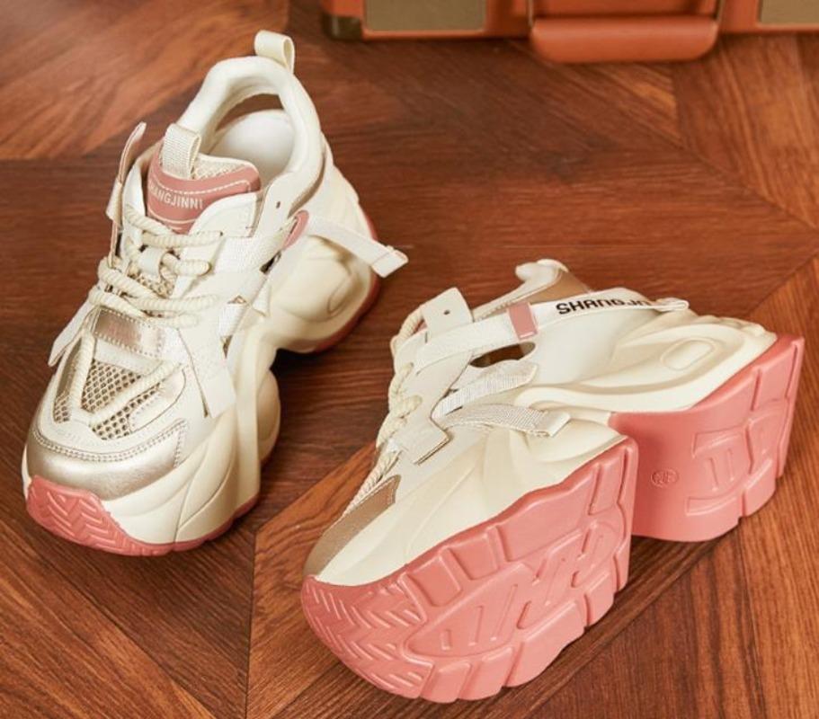 Fashion Top quality 9cm Microfiber Leather Mixed Color Hollow Women Chunky Sneaker Summer Vulcanize Platform Wedge Loafer Comfy Shoes