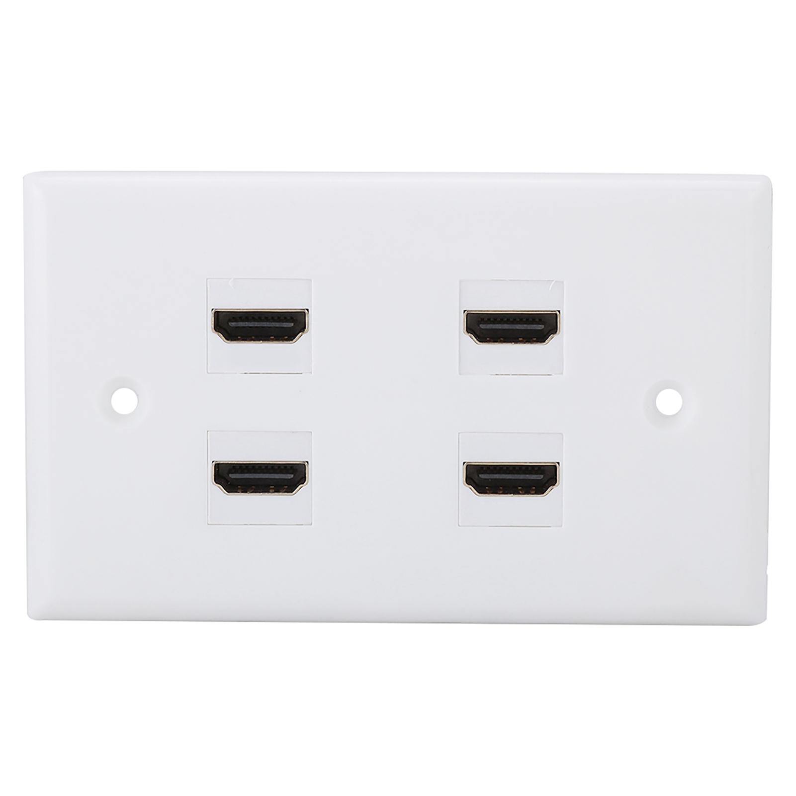 

4 Port Buckle HDMI Coupler Cover Audio Video HDTV Wall Plate Panel