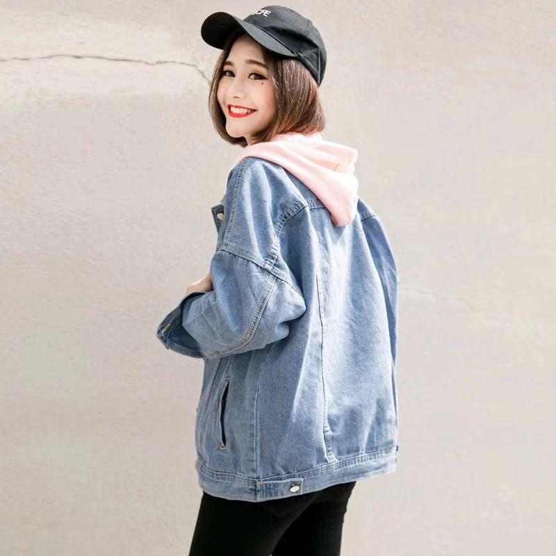 Extra Large Size Women's Denim Jacket Women's Korean Version Loose Student  Jean Jackets Top L-5XL