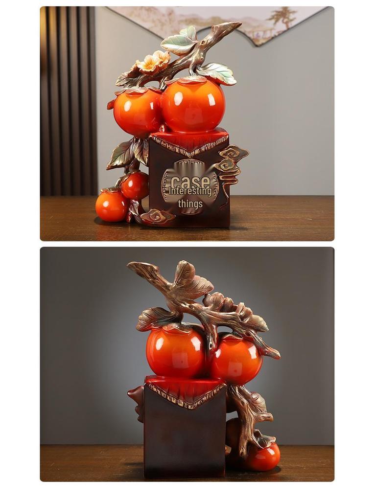 Prosperous Persimmon Décor: Creative Living Room & Entryway Ornaments, Perfect for Weddings & Housewarming, New Chinese Style