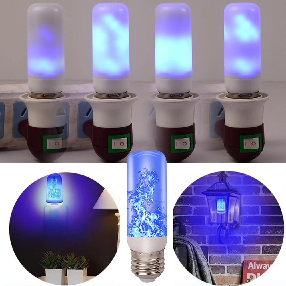 LED Flicker Flame Light Bulb Simulated Burning Fire Effect E27E26 Lamp Xmas Party Decorations Flickering Outdoor Four mode Light