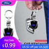 Bilklistermärke Bil Logotyp Stying 3D Metall Nyckelringar Sköldformad Nyckelring För Ford Fiesta C-Max Kuga Ranger Raptor KA Fusion ST Tran
