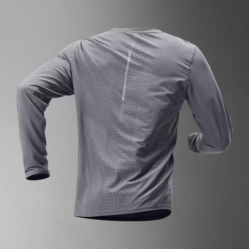 

Ice Silk Men s Quick-Dry Long-Sleeve Summer Sports T-Shirt: Breathable, Loose Fit, Sun-Protective Running Top (2025) 2XL