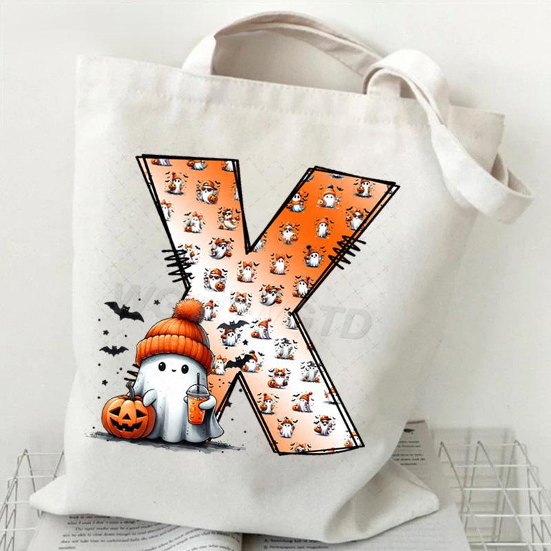 New Halloween 26 Letter Print Fashion Shoulder Bag Multi-function Portable Handbag Casual Versatile