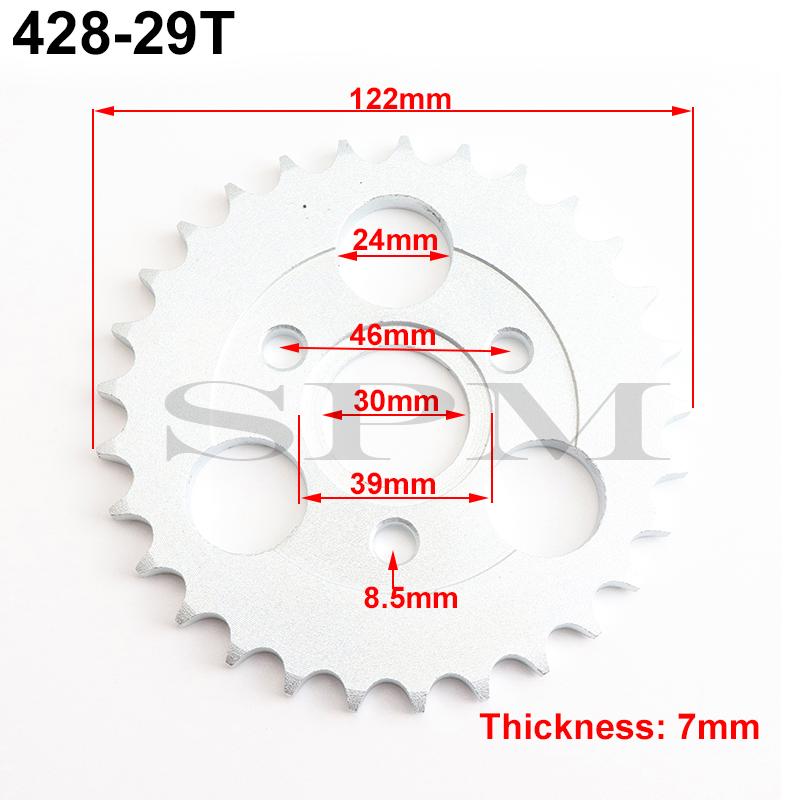 Motorcycle Parts Z50 Rear Gear Sprocket 24T/29T/31T/35T/37T Tooth For 420/428 Chain for Pitbike RM Monkey Bike 50CC