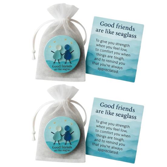 Good Friends Are Like Seaglass Keepsake Gift Sea Glass Art Pocket Hug Token