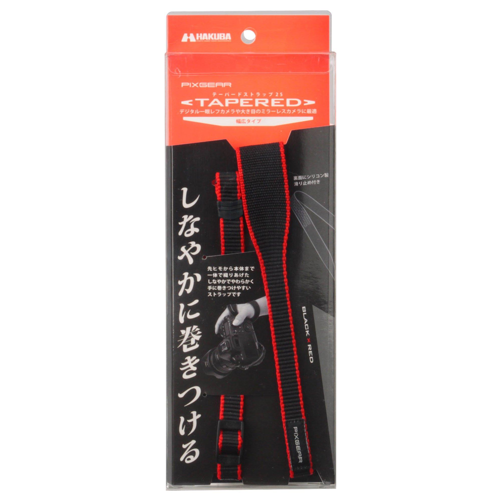 Hakuba Camera Strap Tapered Wide Strap KST-60TP25RD 25cm Red Flexible Easy to Wrap DSLR Mirrorless