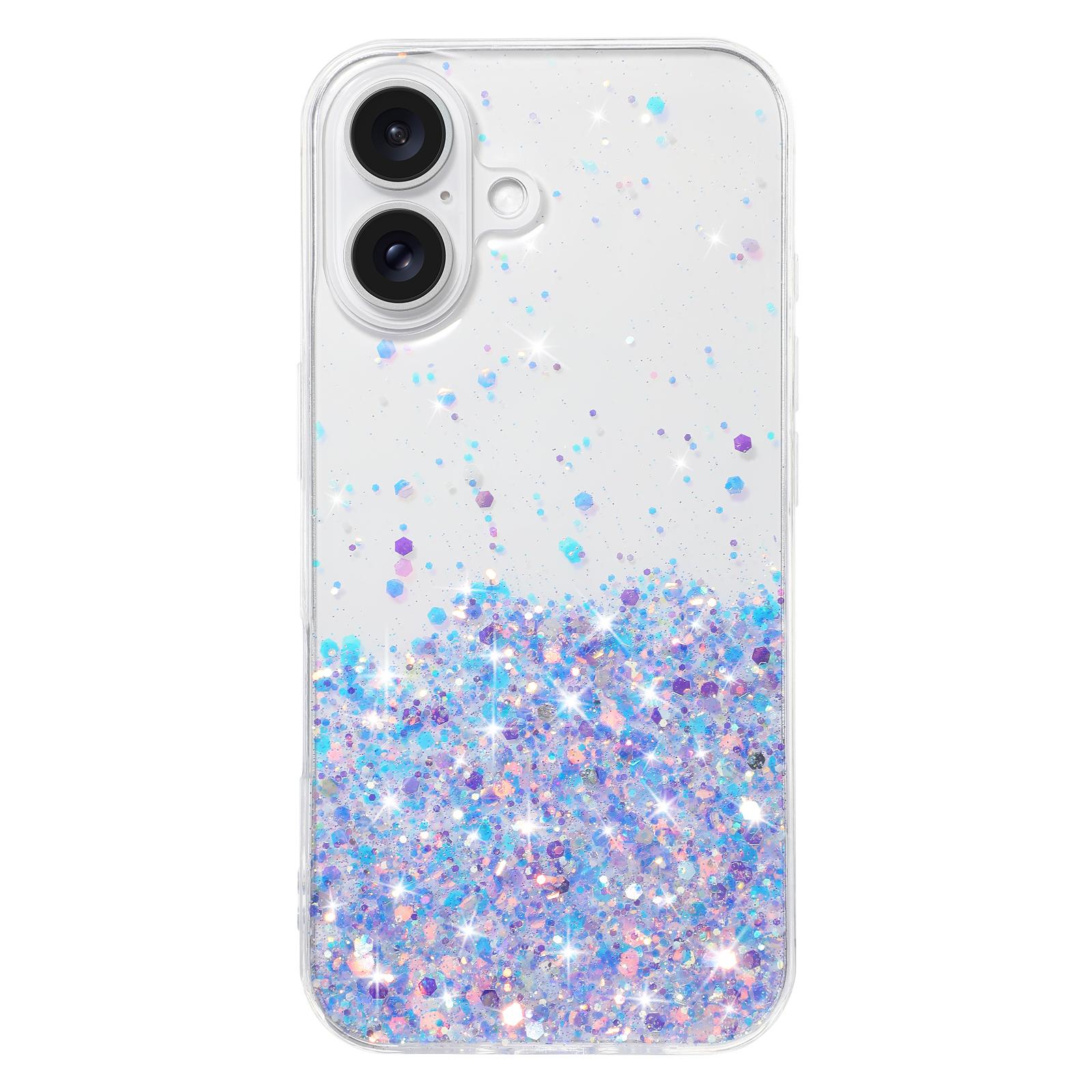

Чохол для iPhone 16 з блискітками, світяться, епоксидний ТПУ