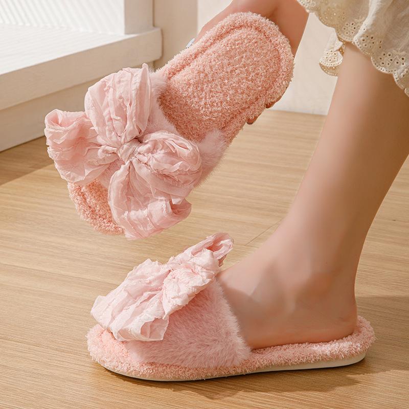 

Хлопковые тапочки с открытым носком, пушистые тапочки, домашние хлопковые тапочки, комнатные плюшевые тапочки 36-37 розовый