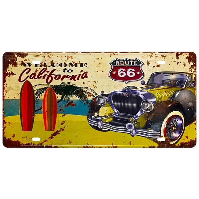 Vintage VW Bus Tin Sign Surf Plate License Metal Signs  Motor Oil Poster for Pub Bar Cafe Garage  Retro Wall Art Decor