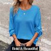 JPNTKY Women's Fashion Casual Solid Color Print Long Sleeve O-Neck Blouses & Shirts