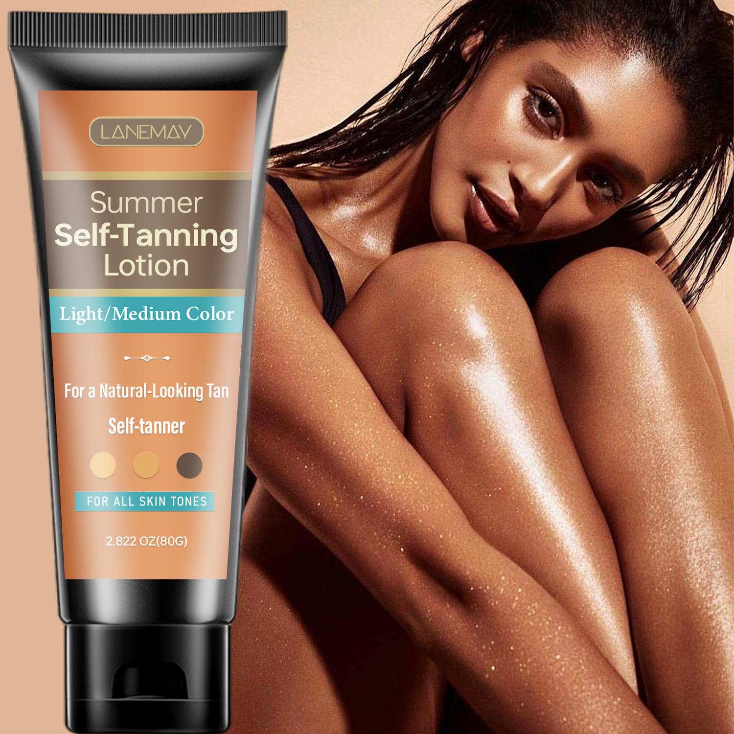 

Summer Self-Tanning Lotion-Beauty & Skin Care-Natural Body Bronzer With Theobroma Cacao Seed Butter-Suitable For All Skin Types, 80g