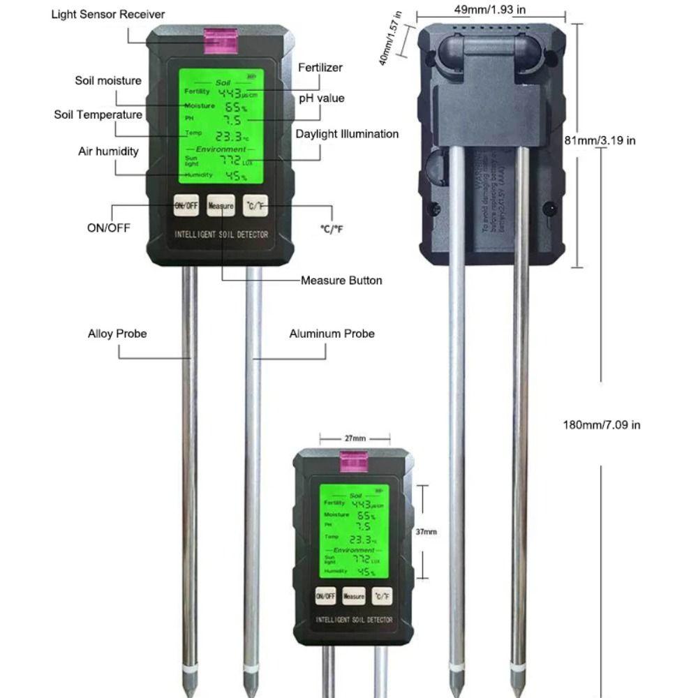 LCD Display Soil PH Tester Humidity Detection Soil Moisture Meter  Potted Plant Care