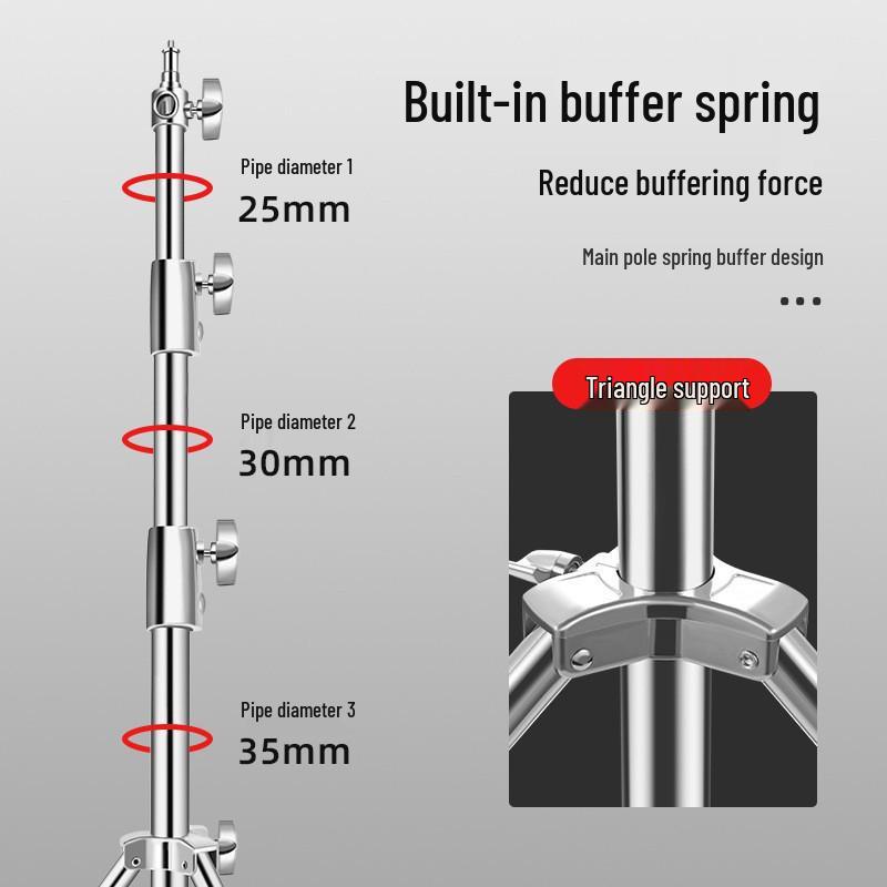 Stainless Steel 2.8m Photography Tripod with Magic Leg and Spring Stand