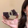 Korean Style Bow Banana Clip Elegant Ponytail Holder Shark Clip Women Vertical Clip  Banquet