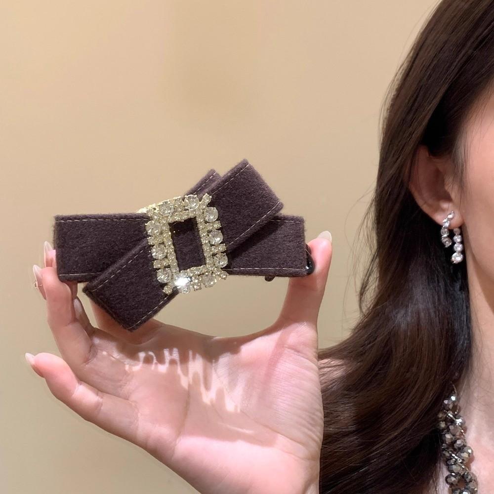 Korean Style Bow Banana Clip Elegant Ponytail Holder Shark Clip Women Vertical Clip  Banquet