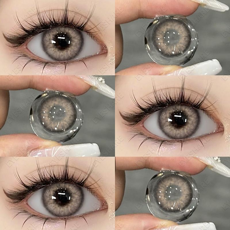 Eyeshare Brown Colored Contact Lens Natural Soft Contact Lenses for Eyes Fashion Decoration 14.2mm Yearly 2pcs=1 Pair