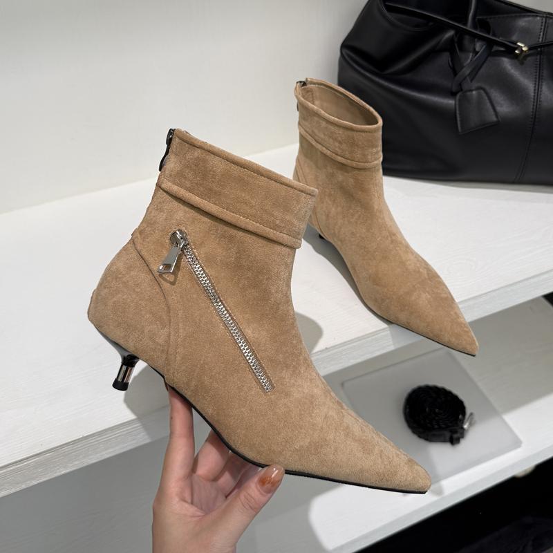 Fashion SUOJIALUN 2025 Winter New Brand Women Short Boots Shoes Fashion Pointed Toe Ladies Elegant Ankle Boots Thin Low Heel Dress Pumps