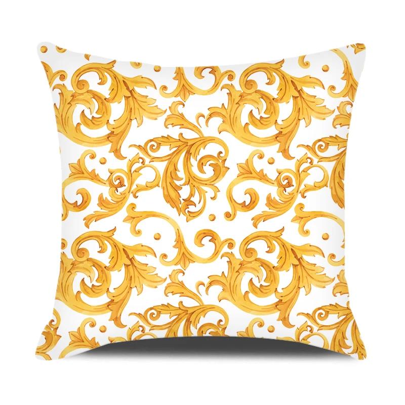 European Style Home Decorative Cushion Cover 18X18 Inches Geometric Printed Throw Pillowcase Baroque Decor Pillow Cover For Sofa