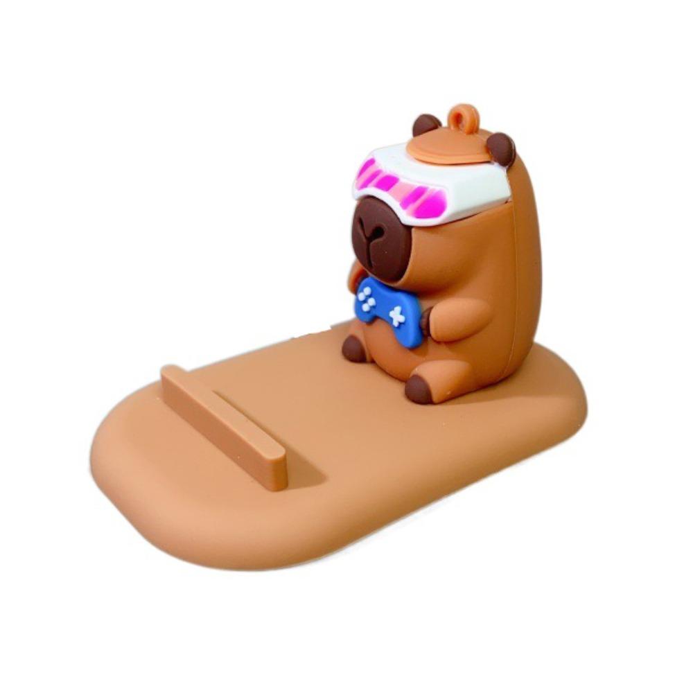 PVC Doll Capybara Phone Holder Figure Model Capybara Cell Phone Bracket Small Gifts