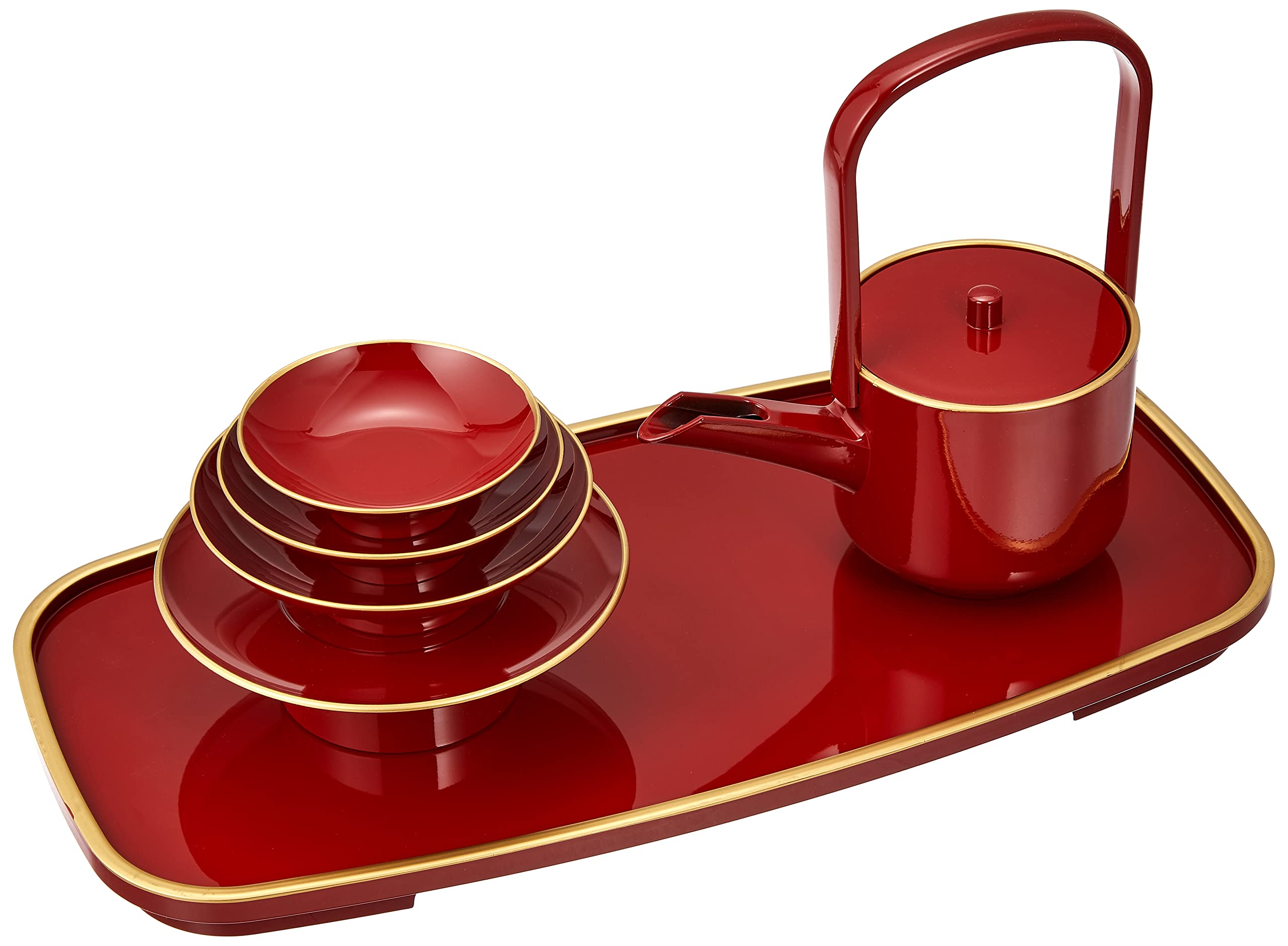 

Mitani Yamanaka Lacquerware Yamanaka Lacquer Vermilion Lacquer Oval Toso Ware Vermilion Rim Gold Lacquer 3867