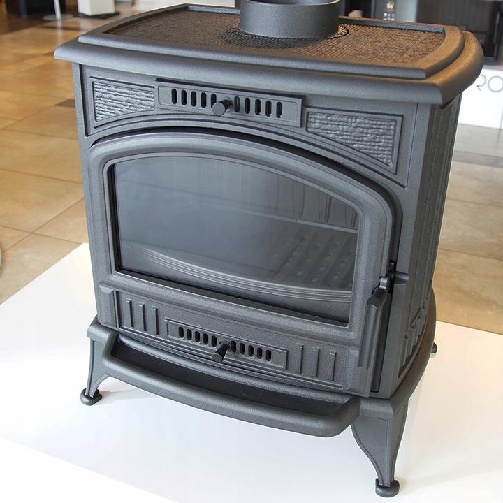 Wood Burning Cast Iron Stove KRATKI K6 Ø 130 8 kW with Accessories