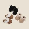 Fleece-Lined Cotton Slippers: Boys'/Girls' Toddler Walking Shoes, Warm Baby Pre-Walking Winter Footwear.