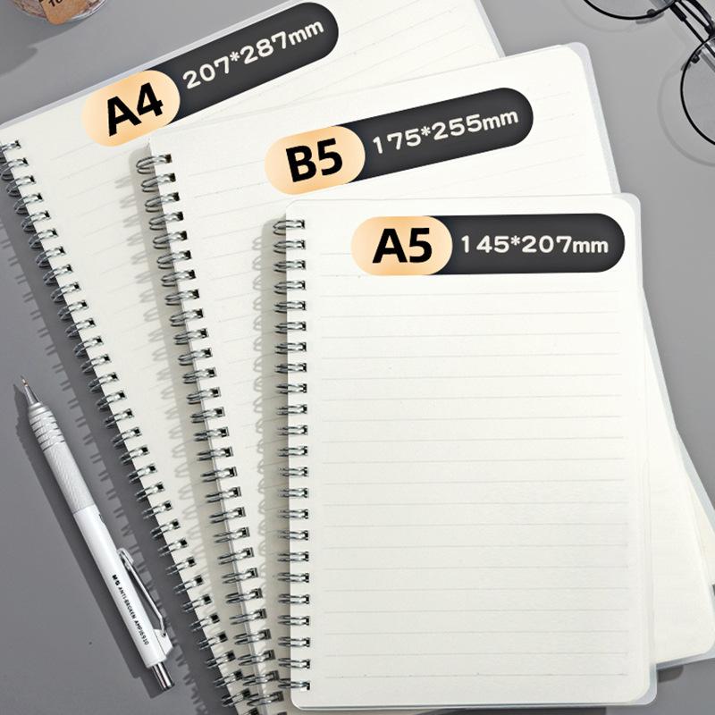 1pcs B5 Rollover Coil Notebook Thickened Pp Notepad A5 Large Transparent Horizontal Line Grid Present Junior High School Student Present