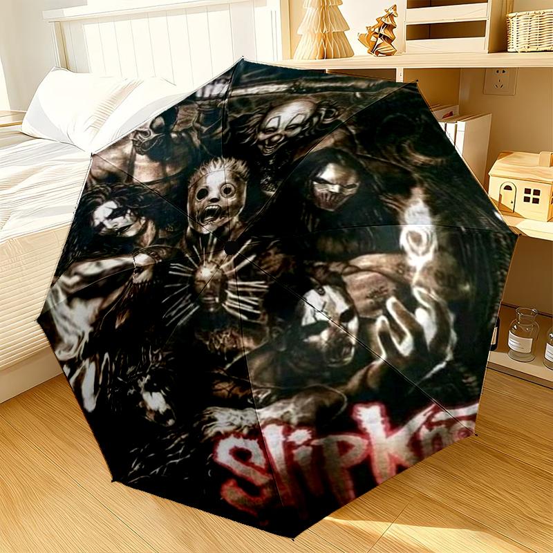 Rock Metal Music Band Collage Umbrella 8-Frame for Travel, Camping, Casual Lightweight Portable Umbrella, Essential for Every Family Holidays Gift