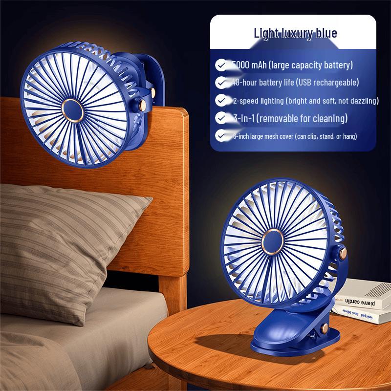 Yabuka 6-inch Rechargeable Clip-on Desk Fan