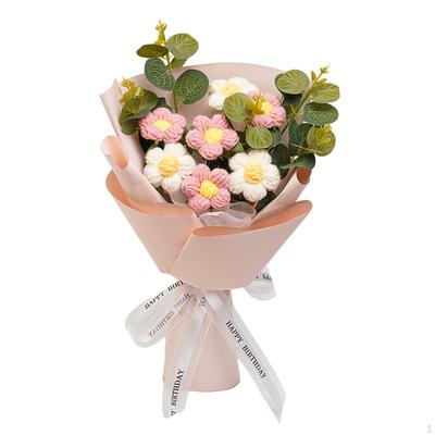 Ramo de Ganchillo, Ramo de Flores Artificiales Trenzadas ya Hecho para el Día de la Madre