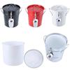 Round Beverage Tub with Shovel and Lid Double Handle Ice Bucket Metal Drink Coolers Champagnes Bucket Easy To Carrys