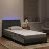 VidaXL Bed Frames with LED Lights, Upholstered Bed with Slat Base, Single Bed, Adult Bed, Modern, Light Grey 3213763