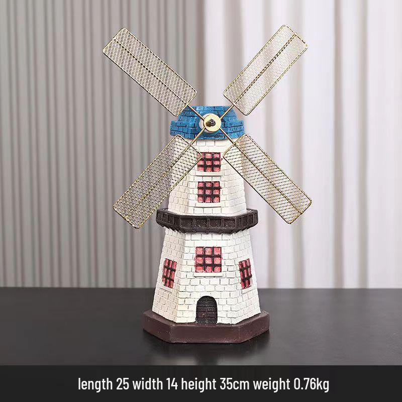 Moderní Retro Nizozemský Větrný Mlýn Vínová Skříňka Stolní Dekorace